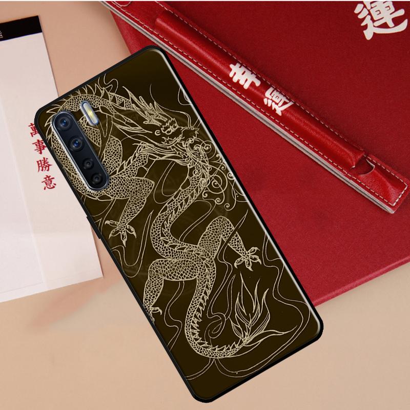 Chinese Dragon Case For Oppo A60 A98 A58 A78 A18 A38 A80 A40 A77 A57 A17 A74 A54 A94 A96 A76 A16 A15 A5 Pro