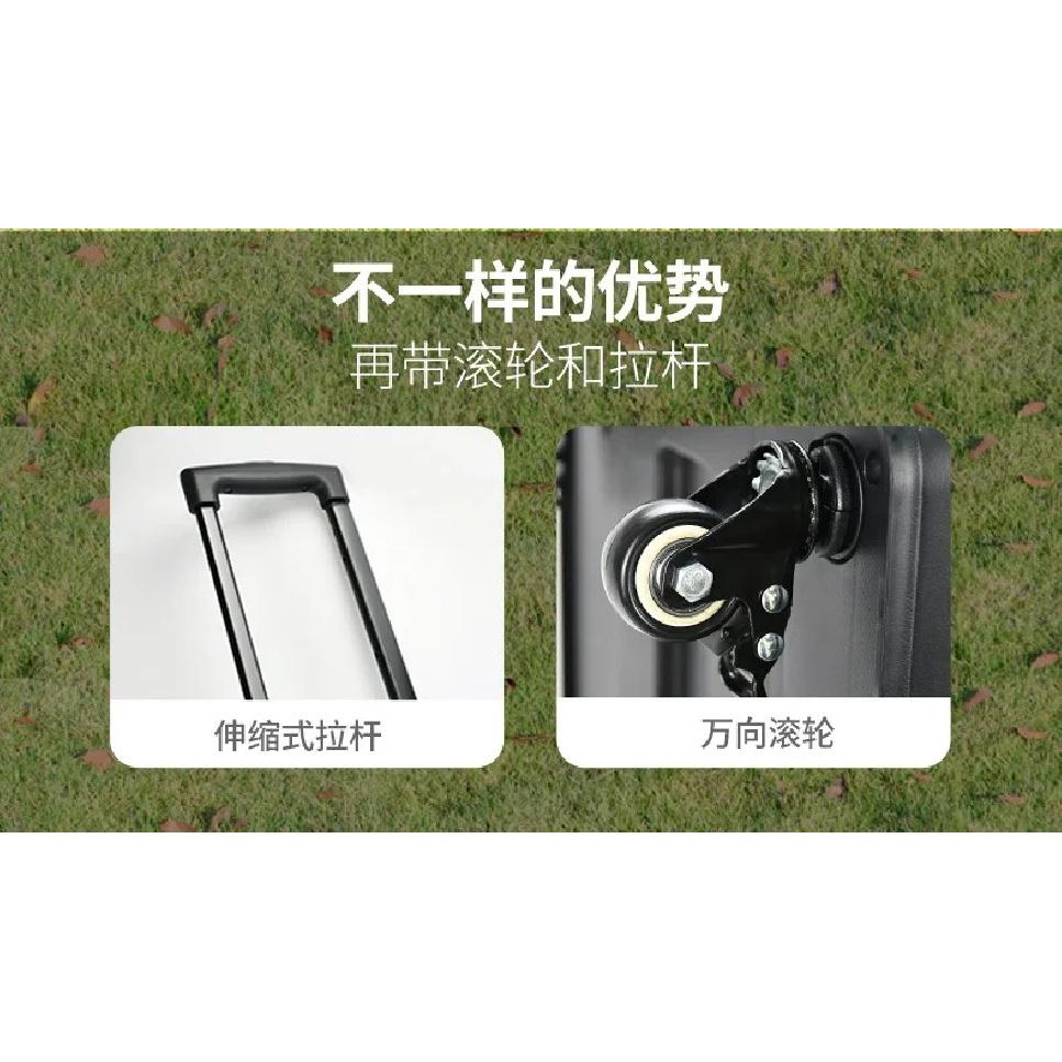 Outdoor camping storage box, car folding trolley box, camping picnic organizer box, grocery cart, small cart, shopping cart