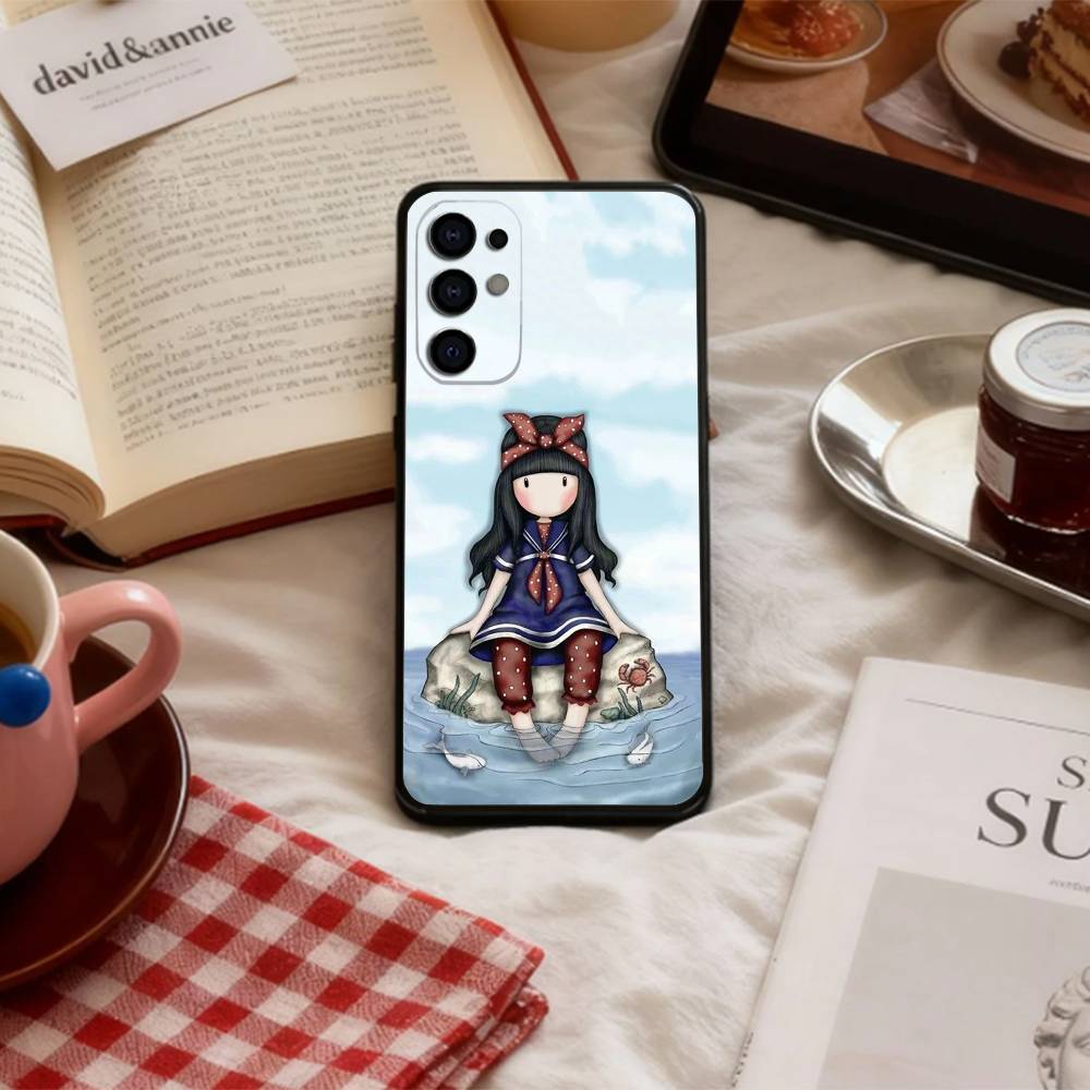 Lovely S-Santoro G-Gorjuss Series Phone Case For Samsung S 25,24,23,22,30,21,10,9,Ultra,Plus,Lite,FE,4,5 G Soft Black Case