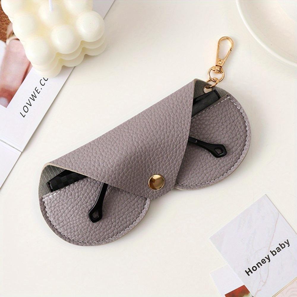 Cute Hanging Faux Leather Sunglasses Reading Glasses Storage Bag Litchi Embossed Glasses Cover Portable Travel Eyewear Holder