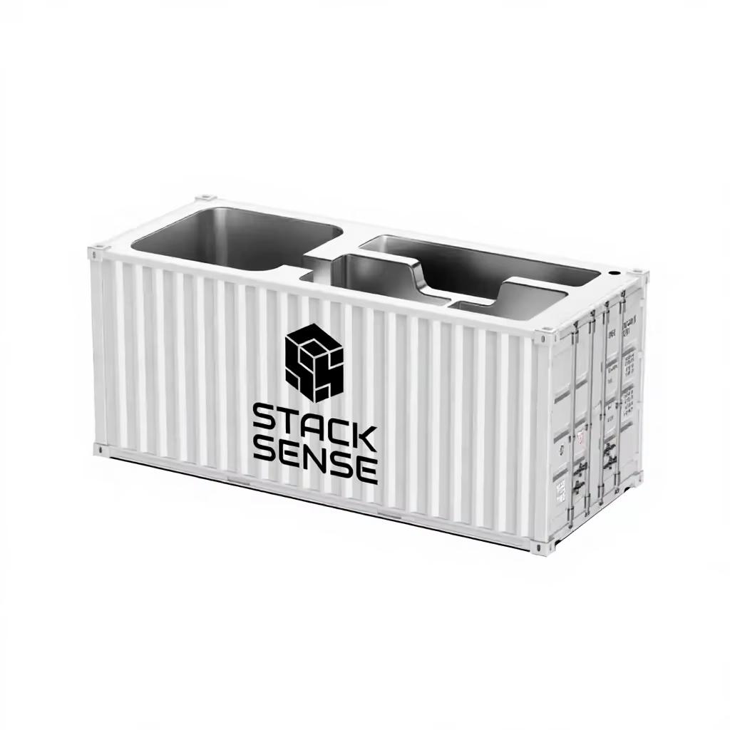 2026 ABS Plastic Shipping Container Model Custom Logo Luxury Business Gifts Exhibition Handing Pen Holders 1:30 Scale