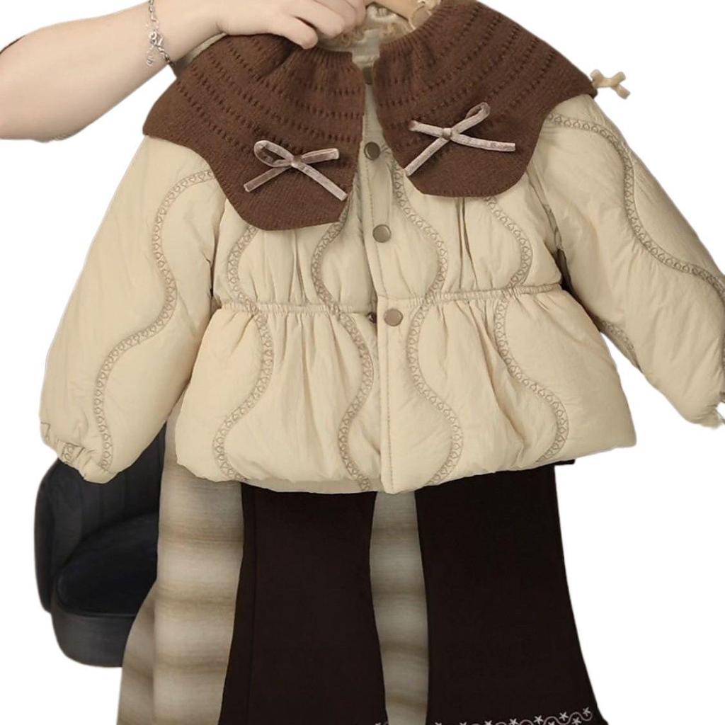 Toddler Girls' Fleece-Lined Pants & Cotton Coat Set - Winter Fashion 2025