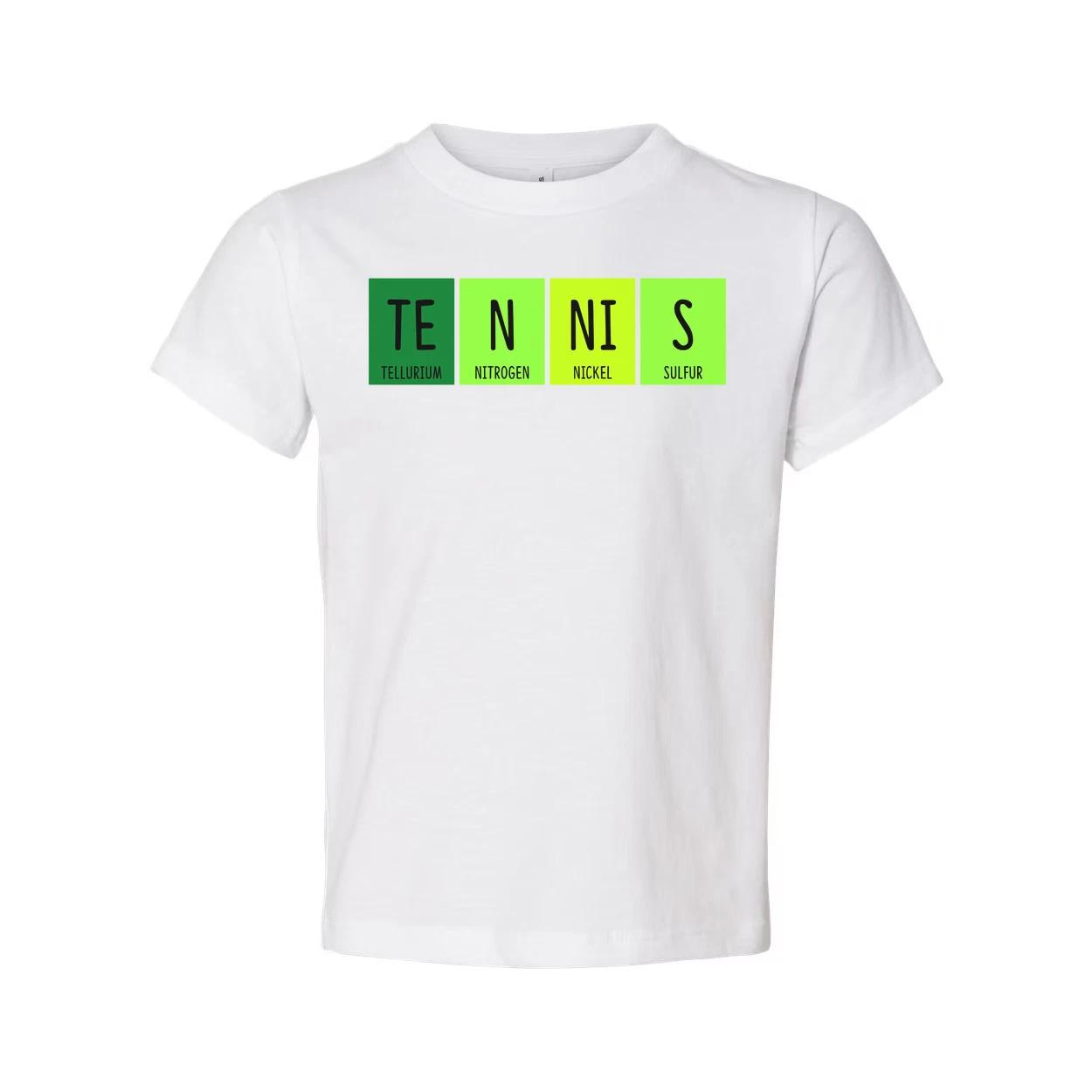 

Unisex Tennis Themed Science Elements Graphic T Shirt With Periodic Table Design 3XL