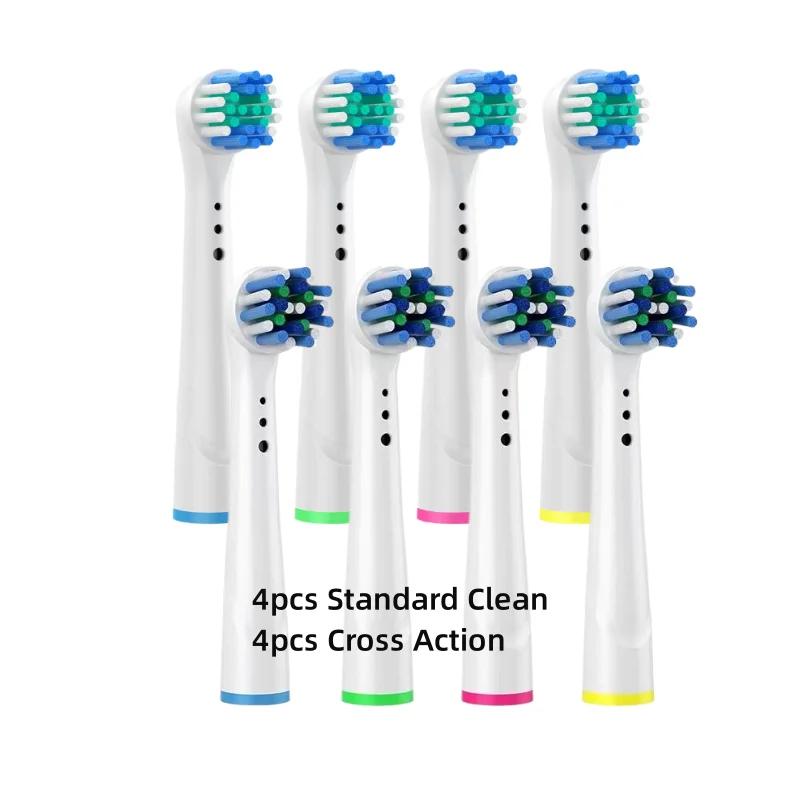8/16Pcs Replacement Brush Heads for Oral B Electric Toothbrushes Floss Cross Action 3D Pro White Precision Standard Daily Clean