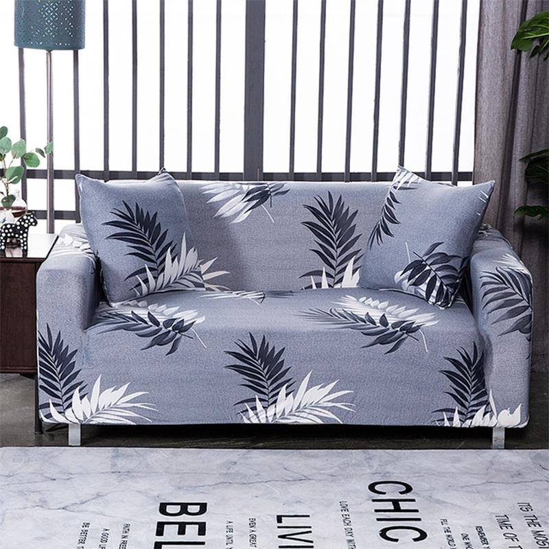 

Elastic Universal 1234seat Allinclusive Sofa Cover Print Protective Case BlackLeaf,90-140cm