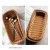 Imitation Rattan Storage Baskets Waterproof Woven For Kitchen Bathroom Desktop Snack Organizer