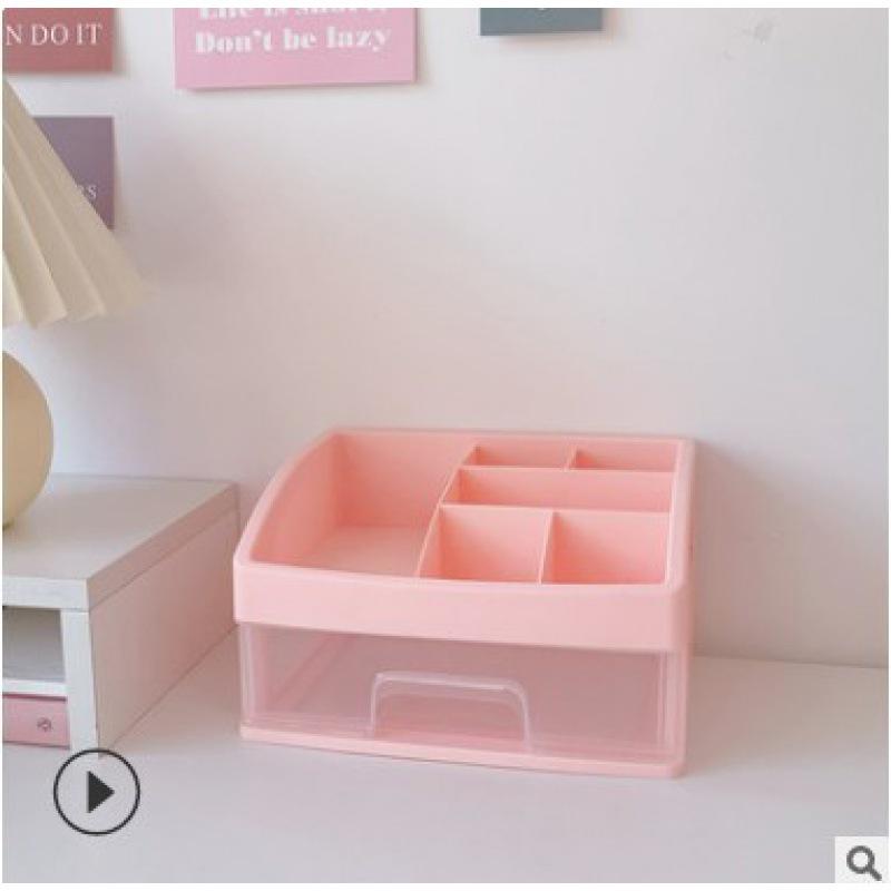 Ins Style Multi-Layer Plastic Desktop Organizer: Dustproof Drawer Storage for Stationery & Cosmetics