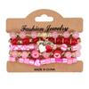 5pcs/set Acrylic Beads Romantic LOVE Pendant Colorful Stone Wristband Bracelet  Hand Decoration