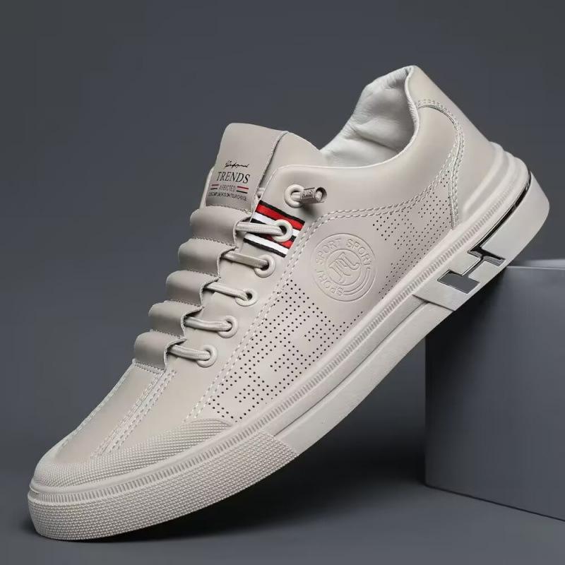 Shoes Men's 2025 Summer New Little White Leather Shoes Versatile Breathable Casual Board Shoes Korean Version Trend One-pedal Men's Shoes