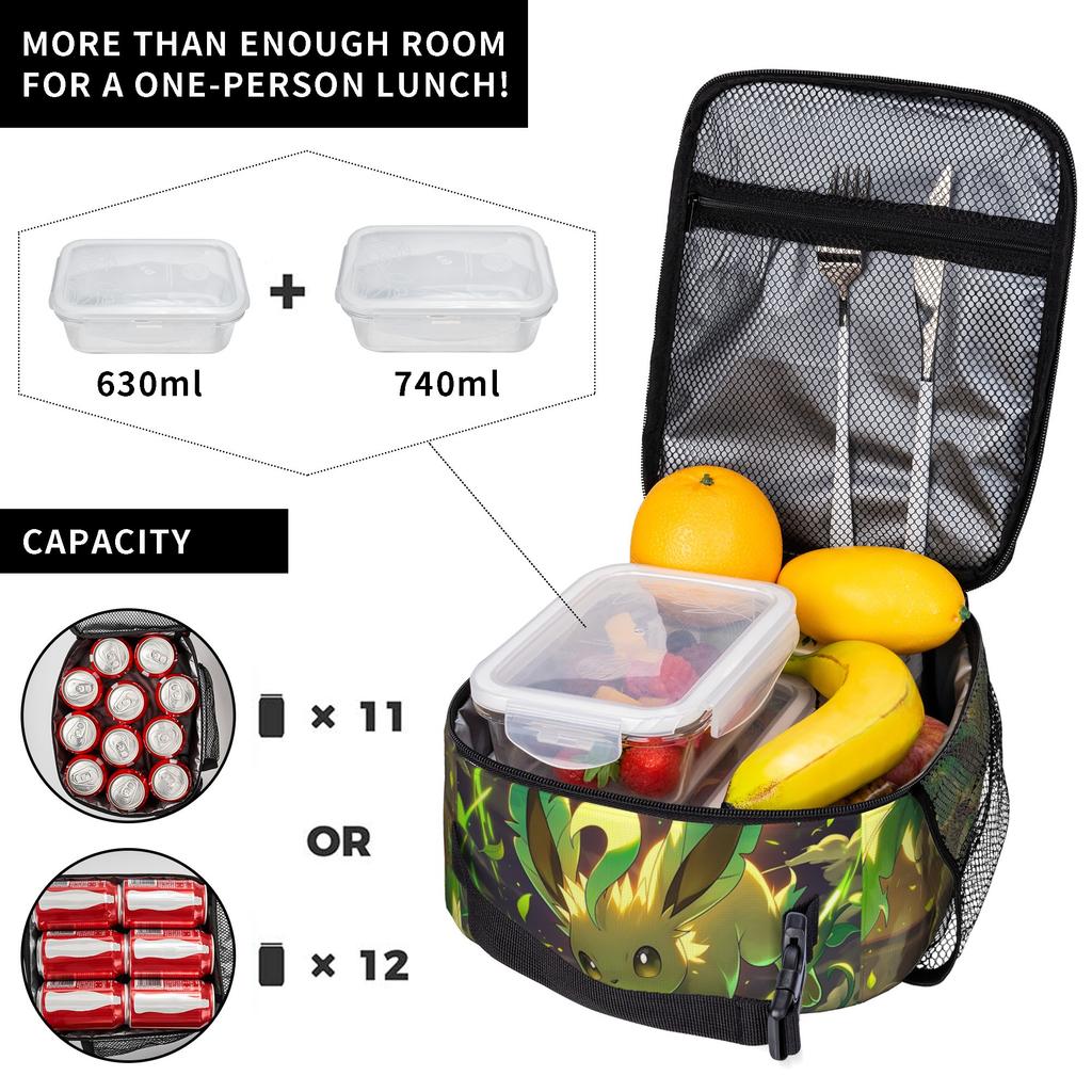 Pokemon Insulated Lunch Bag Meal Pack Rice Bag Eevee Eeveelution Bolsa Student Bento Lunch Handbag Insulation