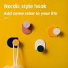 4PCS Household Simple Wall-mounted Hooks Free of Punching Strong Color Sticky Hooks Wall Hooks Bathroom Wall Creative Coat Hooks