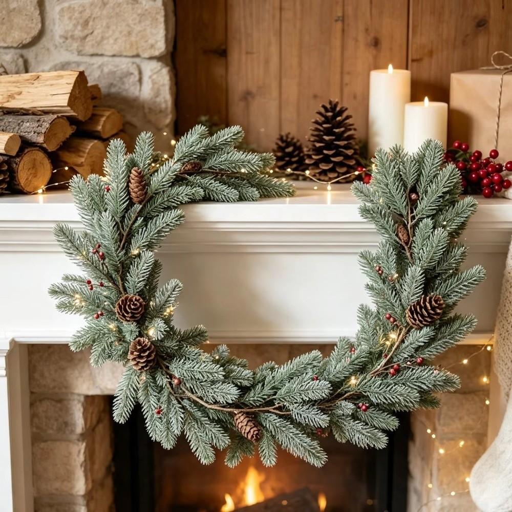 Long Vines Artificial Christmas Tree Pine Needles Berry Cone Artificial Plants High Quality Artificial Pine Leaves Wedding Decor