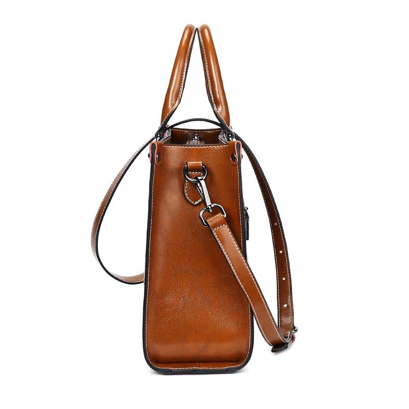Borsa a tracolla da donna in vera pelle di grande capacità - Borsa versatile per il tempo libero e il lavoro