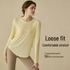 Damen locker sitzendes schnelltrocknendes Langarm Yoga- & Sportoberteil