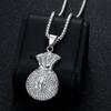 2026 Jewelry 18K Diamond US Dollar Money Bag Pendant Necklace
