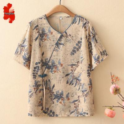 Women's Plus Size Summer New Chinese Style T-Shirt