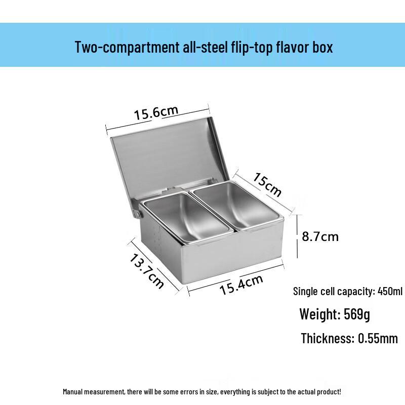 Flip-Top Stainless Steel Seasoning Box