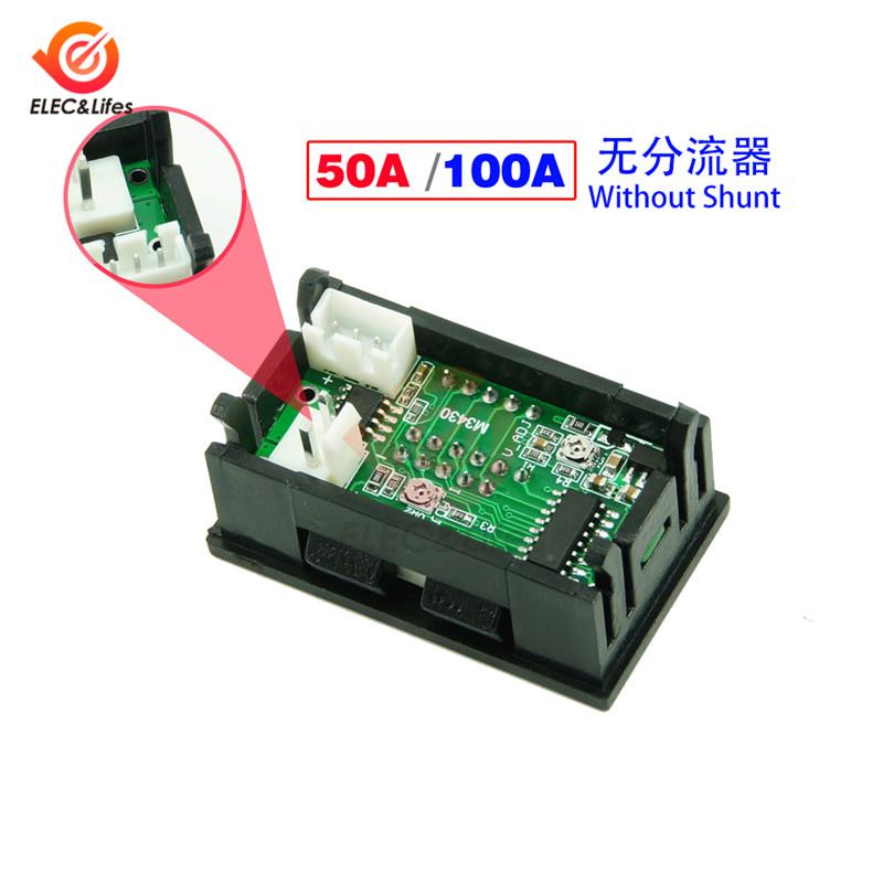 Mini Digital Car Voltmeter Ammeter DC 111V 11A 11A 111A LED Display Panel Amp Volt Voltage Current Meter Tester Detector