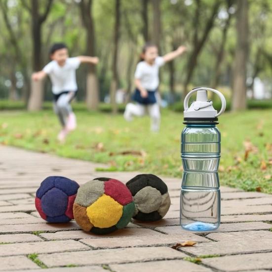 Zestaw 3 sztuk edukacyjnych footbagów, Ręcznie robione dziergane piłki do żonglowania dla dzieci, Kolorowa gra plenerowa do rzucania na równowagę i koordynację
