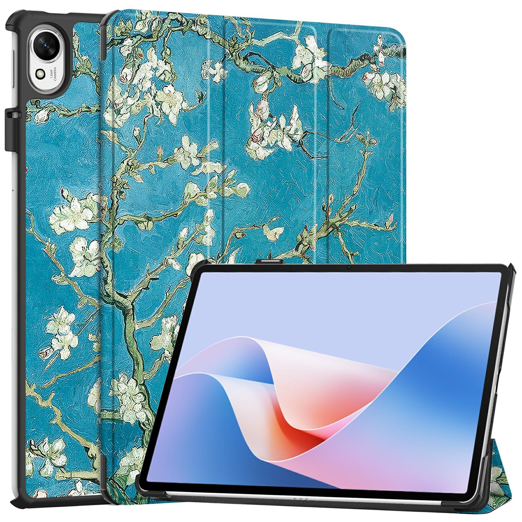 

For Huawei MatePad 11.5 S Case Tri-Fold Stand Pattern Print Leather Tablet Cover with Auto Wake/Sleep Apricot Blossom