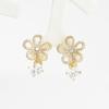 Women's Spring Flower Cubic Drop Earrings
