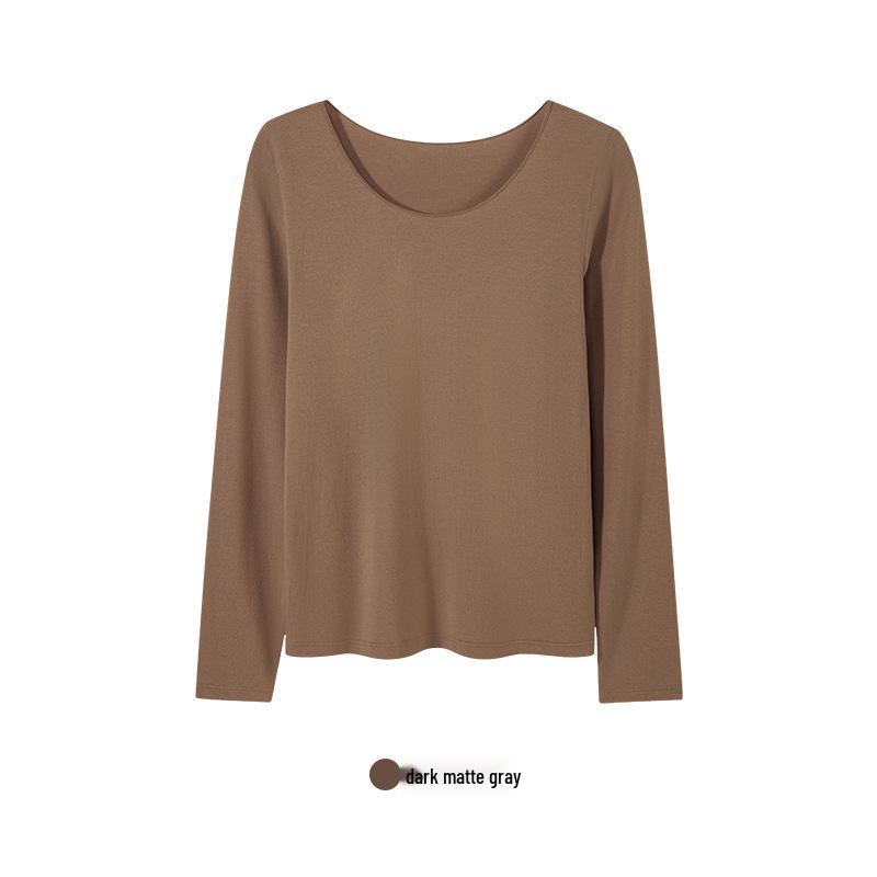 

Women s Long Sleeve Lyocell Flannel Ballet Neck Pullover for Autumn/Winter L (100-115)