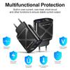 Dual Port LED Light-Up 25W Fast Charger with PD+QC3.0 for Mobile Phones - US/EU/UK Standards