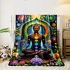 Buddha Čakra Meditační deka Deka do ložnice Deka do obývacího pokoje Pohovka polední přestávka Měkká přehoz pro kamaráda Festivalový dárek