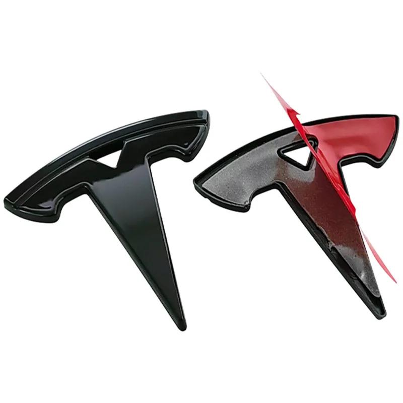 5.4x5.4cm ABS Car Steering Wheel Cover Emblem Carbon Fiber for Tesla Model 3 S X Y Roadster Auto Sticker Badge Decal Accessories