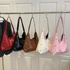 Crescents Shoulder Bags for Women Cute Hoboes Toted Handbag Under the Arm Purses Punk Rivet Clutches Purse with Buckles