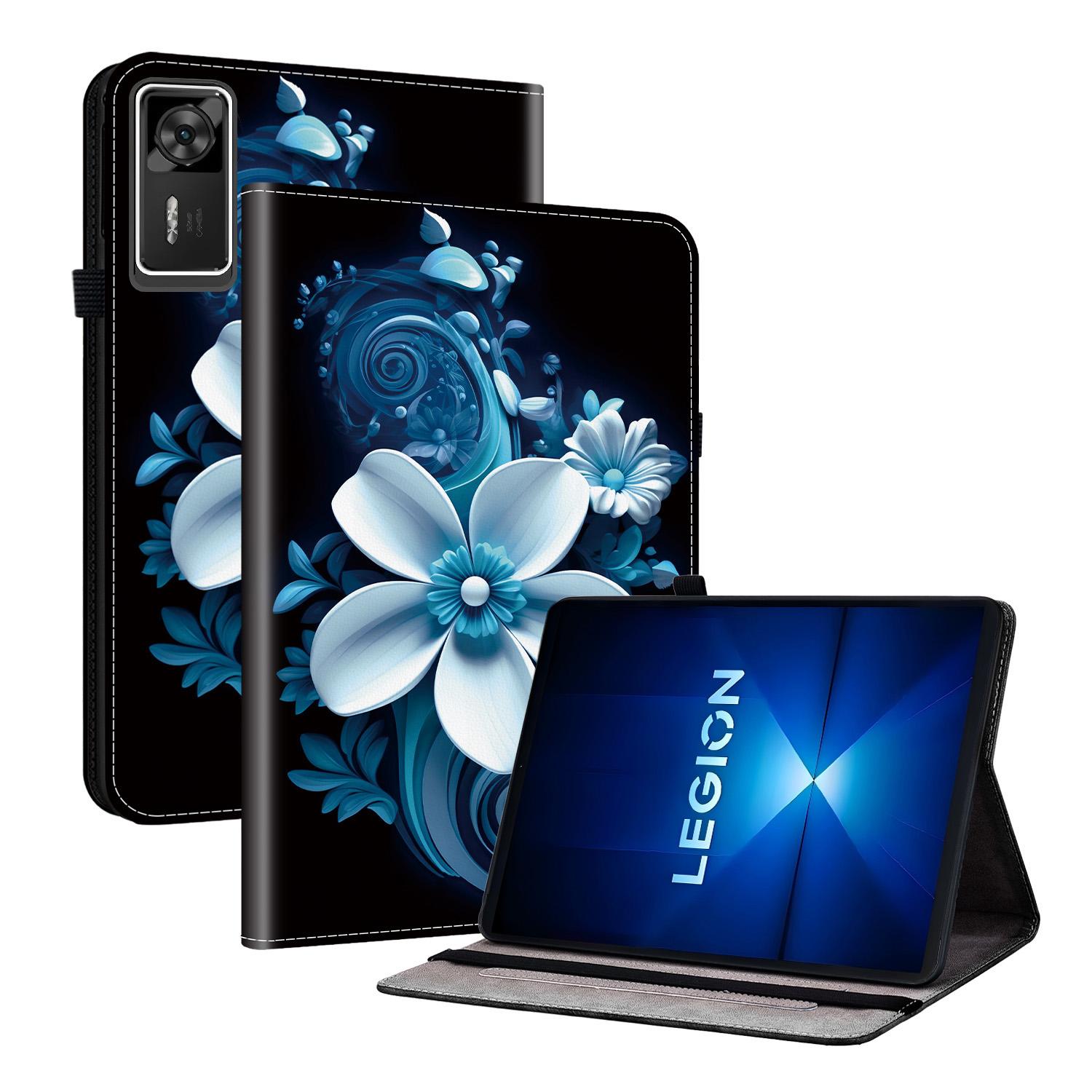 

Кожаный чехол для Lenovo Legion Y700 Gen 4 с принтом, подставка, чехол для планшета со слотами для карт Black Orchid