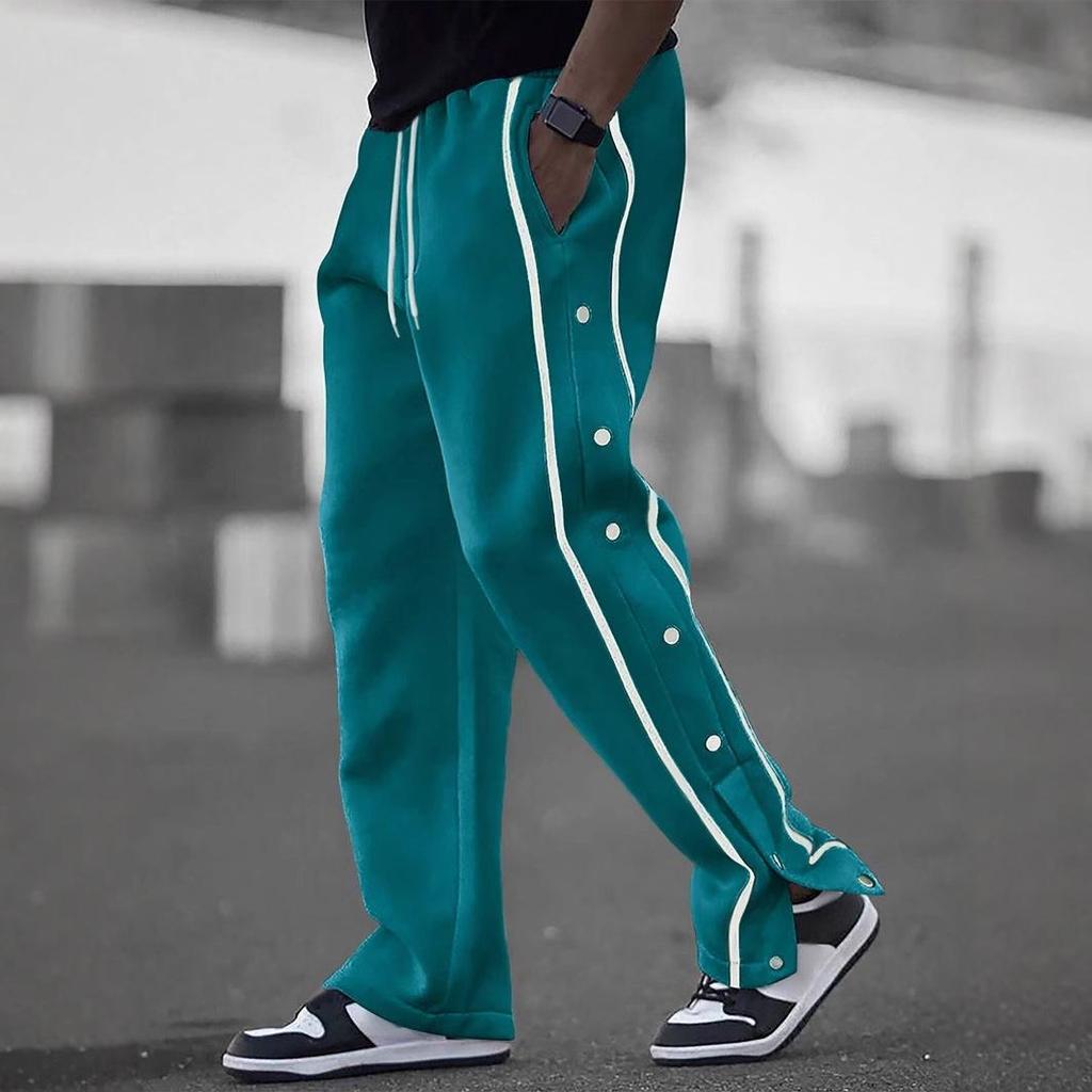 Men's European High-Street Retro Joggers with Button Details