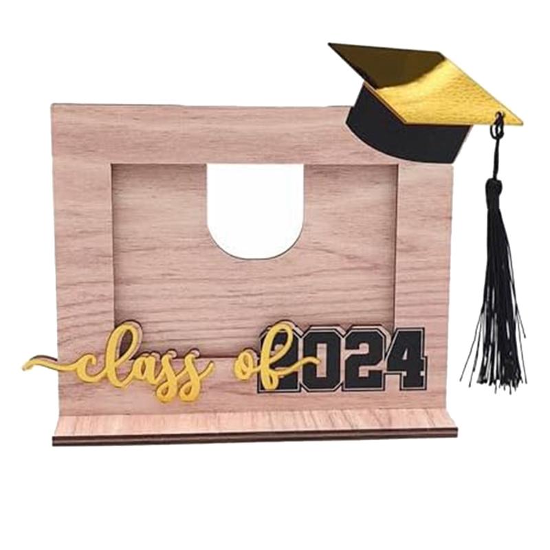

AEE4-Three-Dimensional Table Graduation Season Gift Wooden Ornaments Photo Frame Holiday Graduation Commemorative Gift рожевий