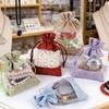 5Pcs Linen Drawstring Bags with See-Through Window, Organizer & Gift Pouch for Wedding Jewelry Store