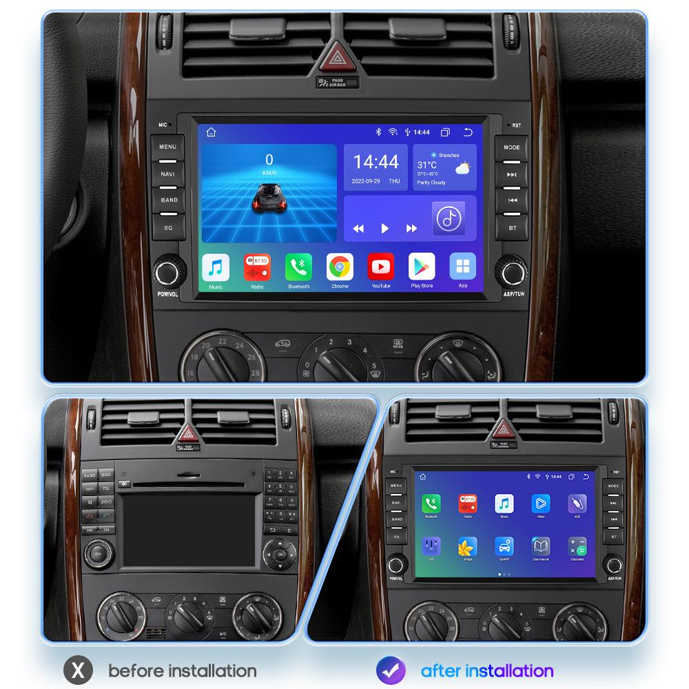 OSSURET 8" Bilradio for Mercedes Benz W169 W245 B200 W906 Sprinter W639 Vito Trådløs CarPlay Android Auto 4G DSP RDS 2din DVD Intelligent Skjerm
