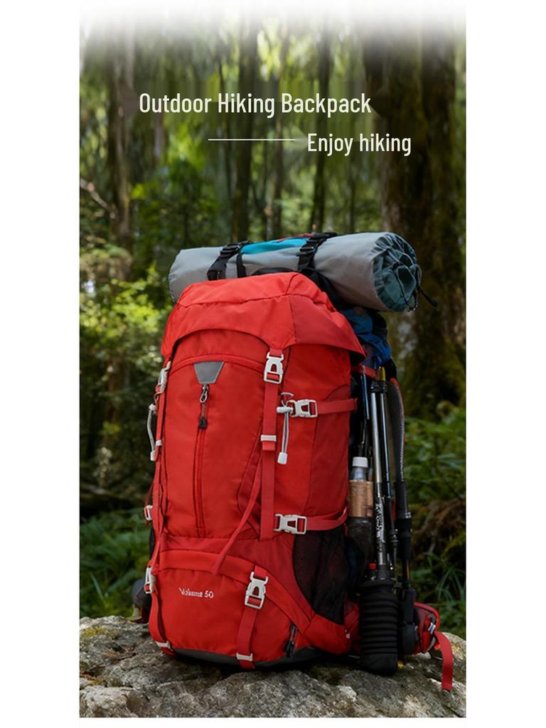 50L Waterproof Nylon Hiking Backpack - Large Capacity, Multifunctional for Outdoor Sports, Camping, and Travel