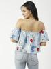 Moomaya Cotton Printed Off-Shoulder Top Summer Wear Crop Top For Women