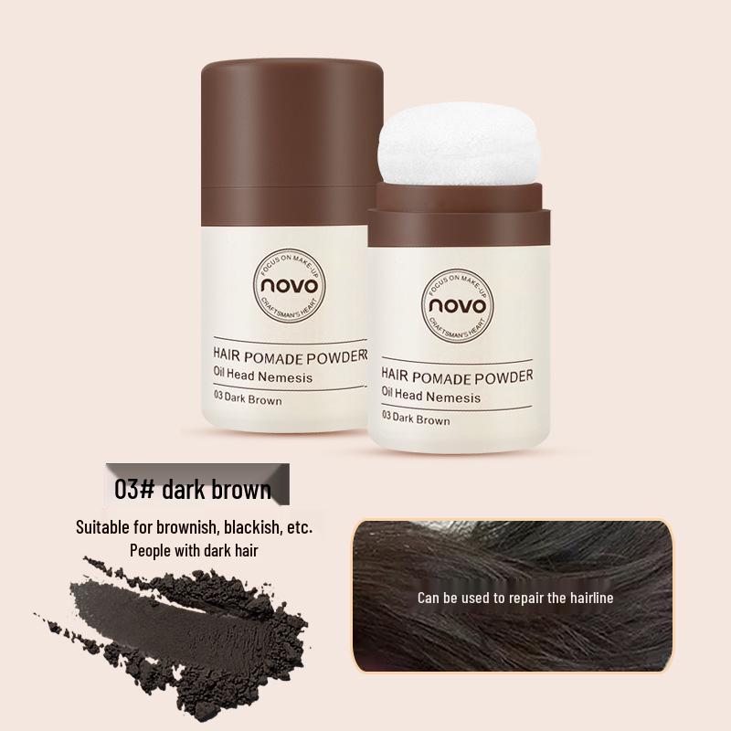 NOVO Hairline Volumizing Powder: Light, Refreshing, Natural Volume Boost for Easy Hair Contouring and No-Wash Bangs. Perfect for Students.