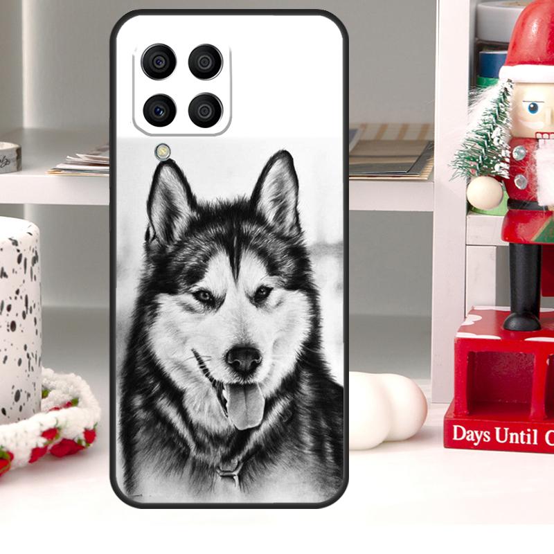 Funny Siberian Husky Dog For Samsung Galaxy M55 M15 M13 M23 M33 M53 M20 M21 M51 M12 M32 M52 M34 M54 M31s M30s Case