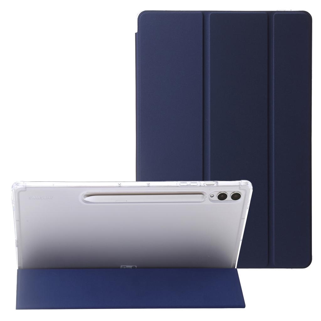 Pro Samsung Galaxy Tab S10+ Pouzdro Skládací Stojan Kůže+TPU+Akryl Průhledná Zadní Strana Kryt na Tablet