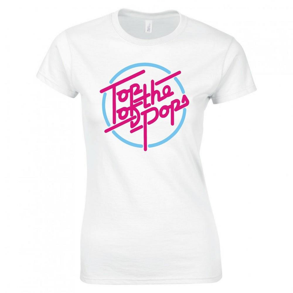 Inspired By Top Of The Pops Retro Logo Music Tv Ladies Skinny Fit Tshirt