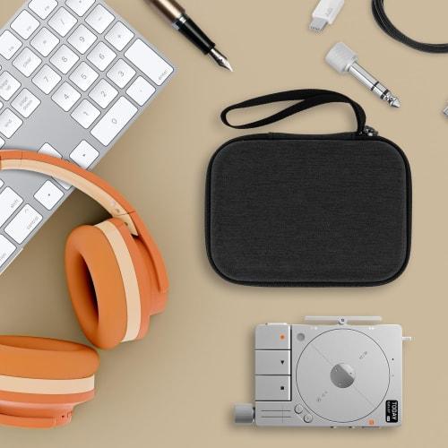 Geekria Audio Interface Carrying Case Compatible with Teenage Engineering TP-7, EVA Hardshell Portable Travel Bag (Dark Gray)