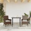 VidaXL Set of 2 Garden Chairs with Cushions, Seats with Armrests, Armchairs with Backrest, Patio Furniture, 368110