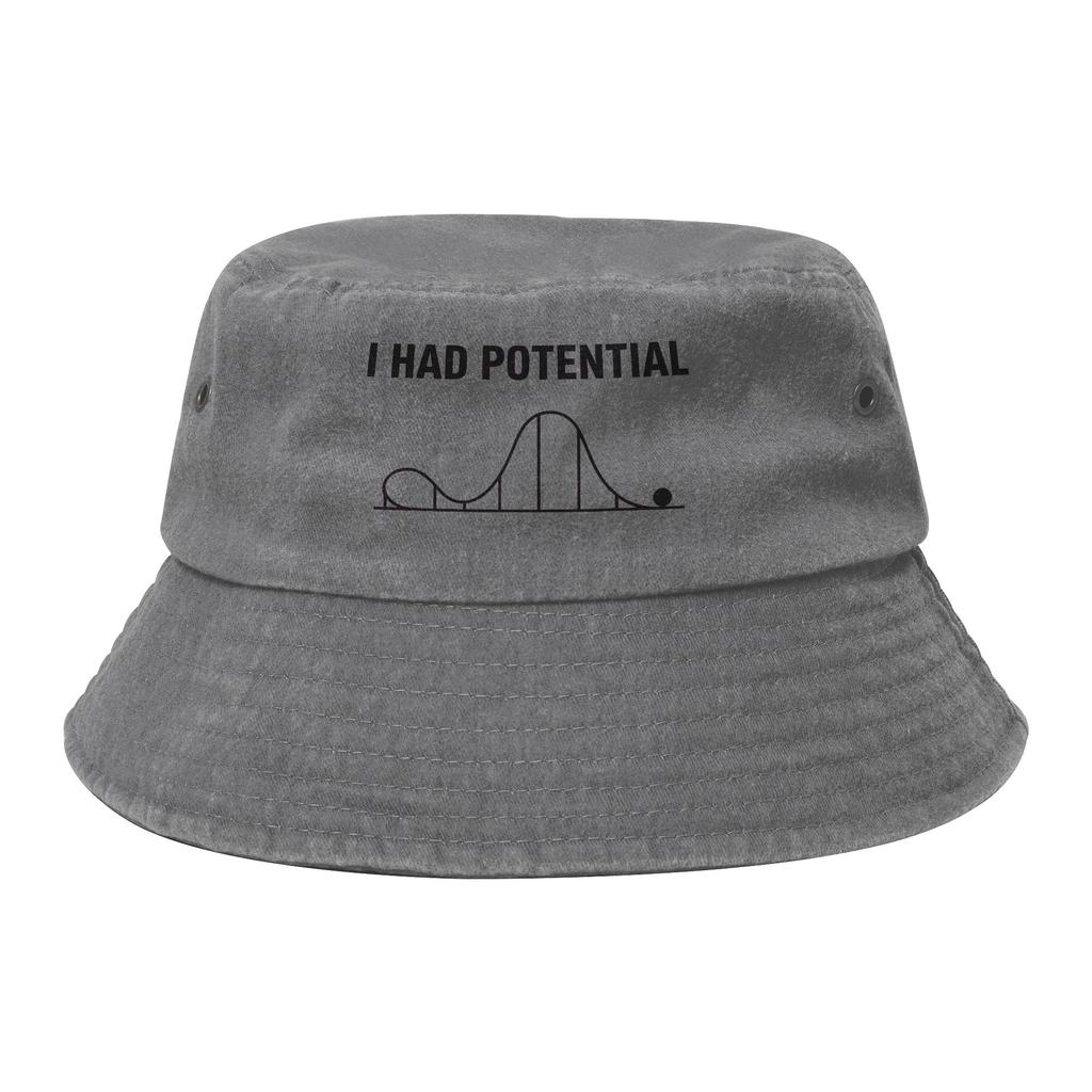I Had Potential Bucket Hats Unisex Packable Project Hail Mary Distressed Denim Fishing FisherUnisex Cap Getaway Headwear Panama Hat