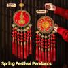 Double-sided Chinese New Year Decoration Reusable Traditional Spring Festival Pendants Three-dimensional with Tassel
