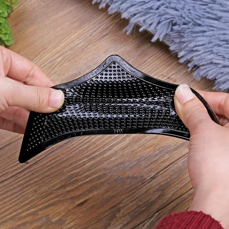 4Pcs8pcs/set Triangle Washable Reusable Rug Gripper Anti-skid Rubber Mat Non Slip Patch Tape for Tile Floors Carpets Corners Pad