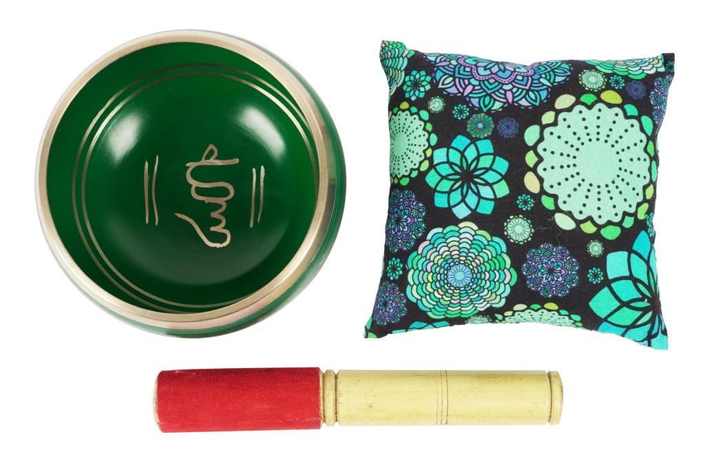 IBA Indianbeautifulart Tibetan Singing Bowl Musical Instrument For Meditation W Stick & Cushion