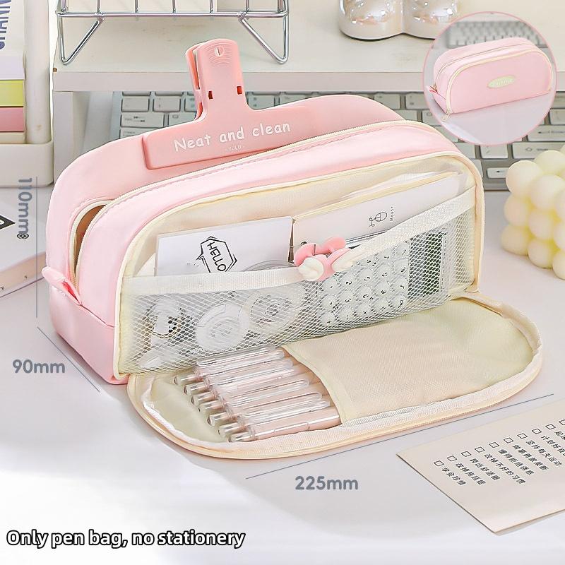Simple Practical Large Capacity Pencil Bag Multiple Sections Storage Pencil Case School Supplies Student Stationery Gift