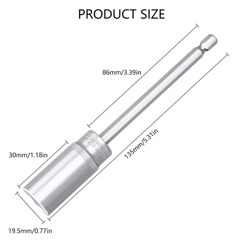 Extra Long Socket Wrench 4-14mm Hex Bit Socket Nut Driver for Screwdriver Easy Installation and Mechanical Repairs Tool