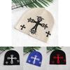 Knitted Hat For Men Women With Cross Pattern And Acrylic Material For Streetwear Style